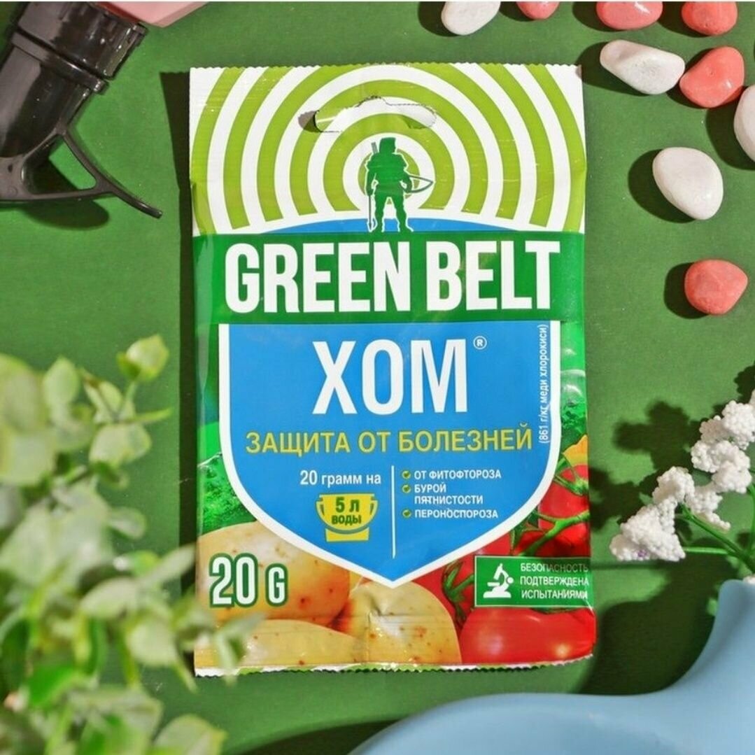 ХОМ (Green Belt) / Пестицид для защиты овощных культур от болезней 20г, 10 шт - фотография № 1