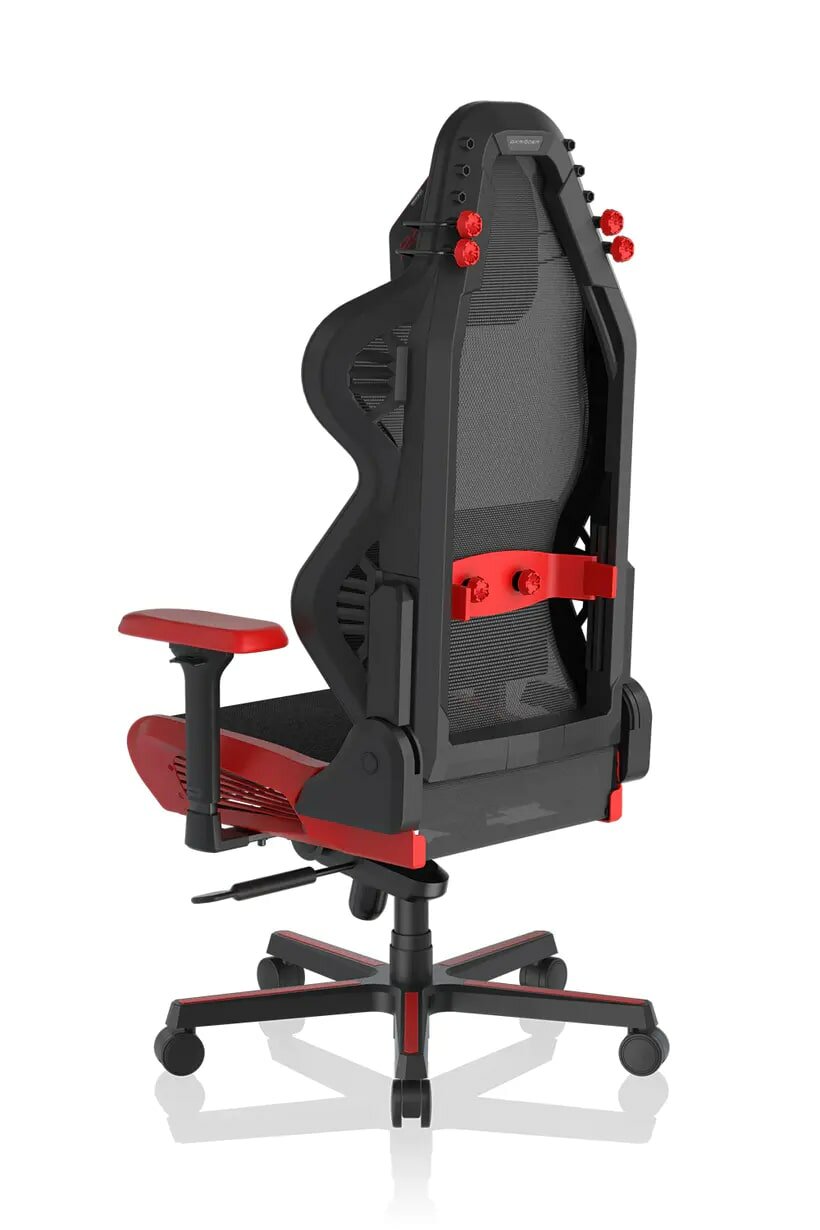 Игровое компьютерное кресло DxRacer AIR/D7200/NR(PRO), черный, красный с подушкой под поясницу - фотография № 4