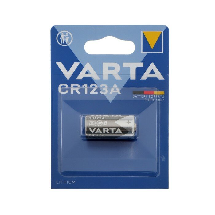 Батарейки Varta Батарейка литиевая Varta Professional, CR123A (DL123A)-1BL, для фото, 3В, блистер, 1 шт.