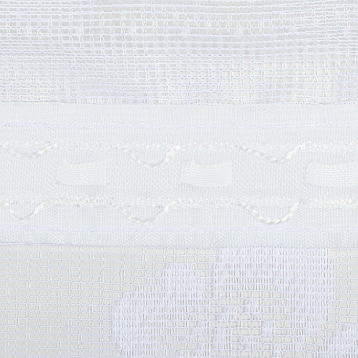 Тюль на кухню со шторной лентой, 265х160 см, цвет белый, 100% полиэстер - фотография № 4