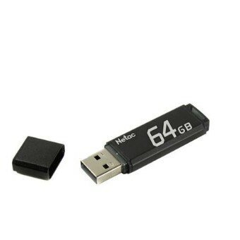 Netac USB Drive 64GB U351 USB2.0, retail version NT03U351N-064G-20BK