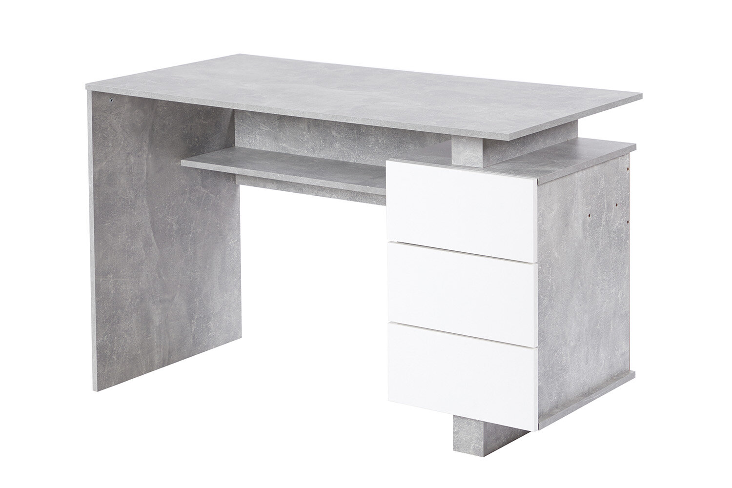 Письменный стол Ренцо-2, 119,9х78,6х59,7, цвет бетон/белый
