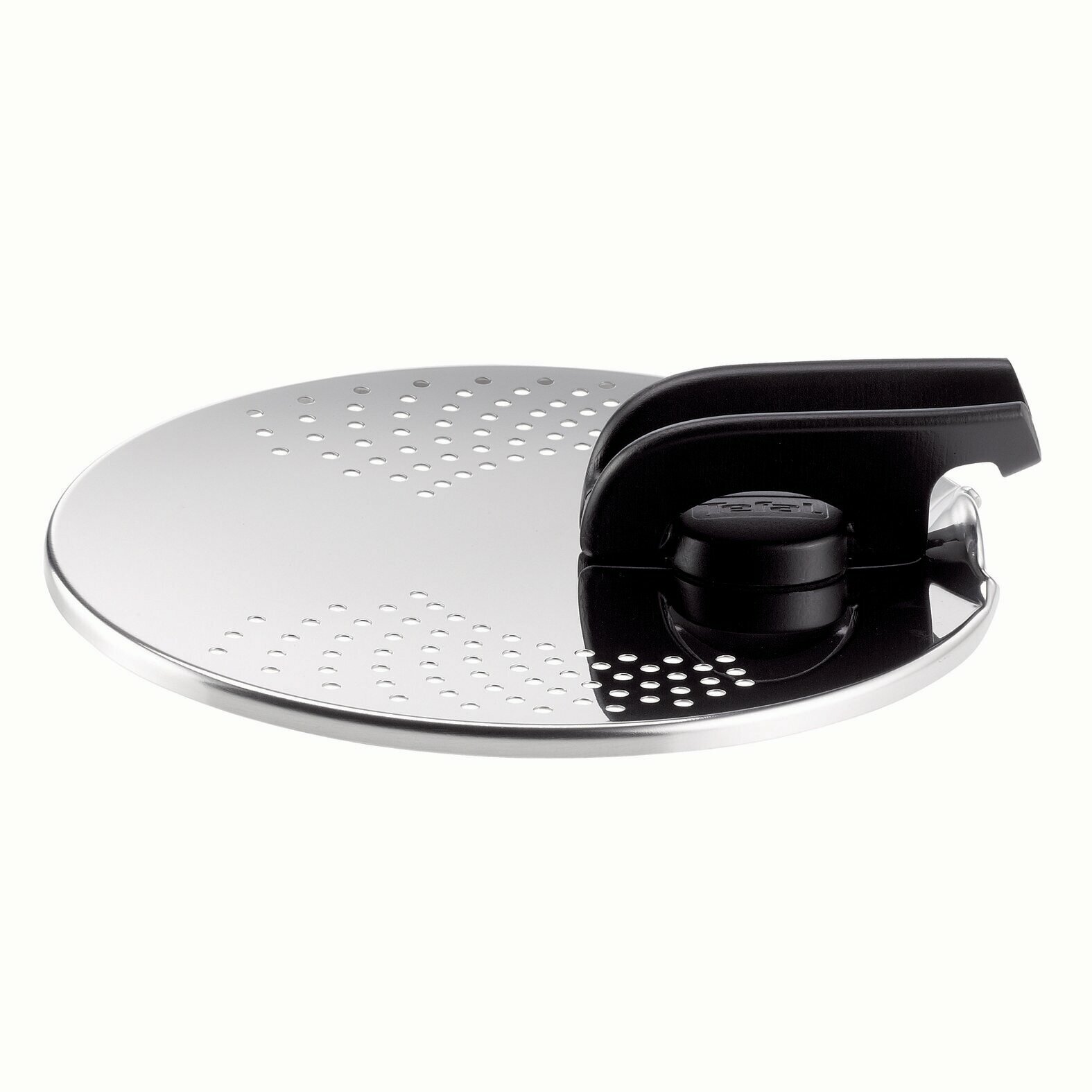 Универсальная кухонная крышка для слива Tefal Ingenio L9829453 из нержавеющей стали, диаметр 14-20 см, для сковороды, кастрюли и ковша