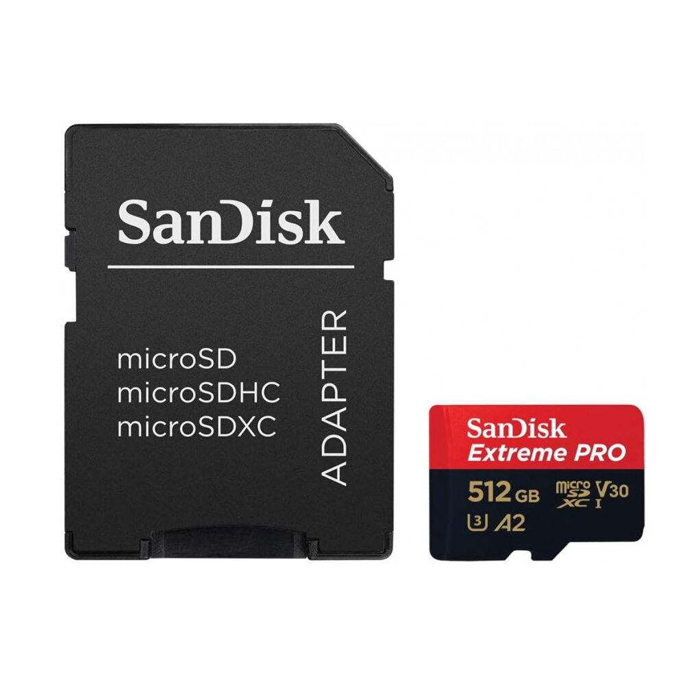 Карта памяти SanDisk 512GB Extreme Pro MicroSDXC 200/140 MB/s A2 V30 UHS-I U3