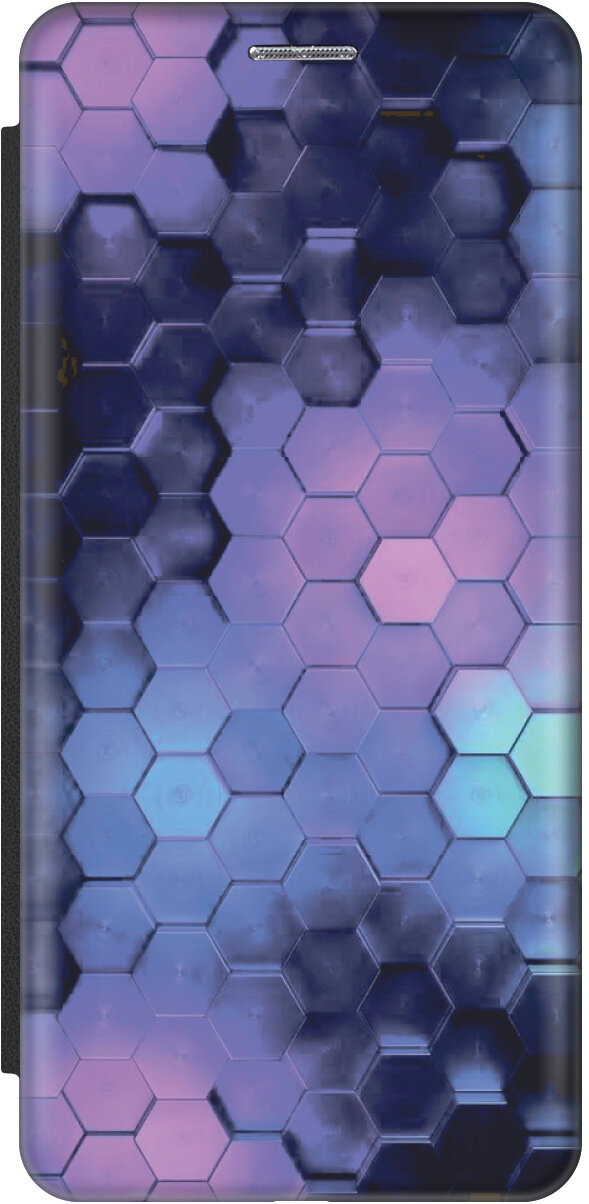 фото Чехол-книжка Сиреневые соты на Vivo T1 / Виво Т1 черный