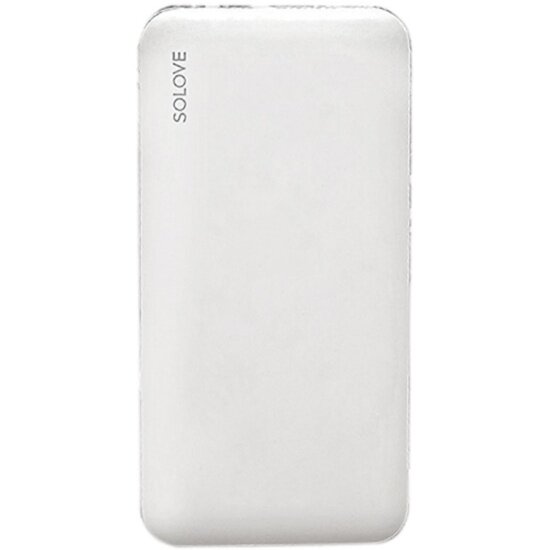 Внешний аккумулятор XIAOMI Power Bank (Mi) SOLOVE 10000mAh Type-C с 2xUSB выходом, кожаный чехол (001M+ White RUS)