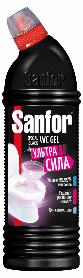 Чистящее средство Sanfor WC гель для унитазов Special black 1 л