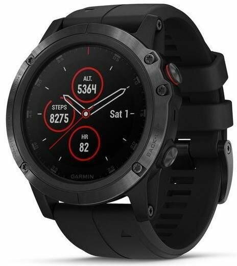 Часы GARMIN Fenix 5x Plus Sapphire (Black/Black Band) (Часы GARMIN fenix 5x Plus,Sapphire,Black w/Blk Bnd,GPS Watch (010-01989-11))