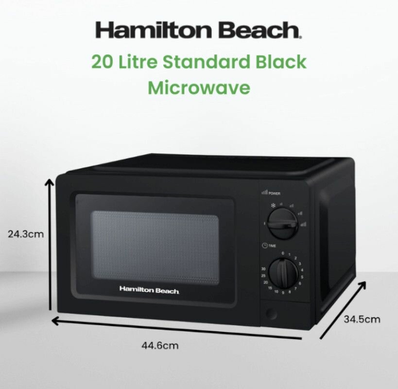 Микроволновая печь Hamilton Beach HB70T20B, черная (20 л) - фотография № 2
