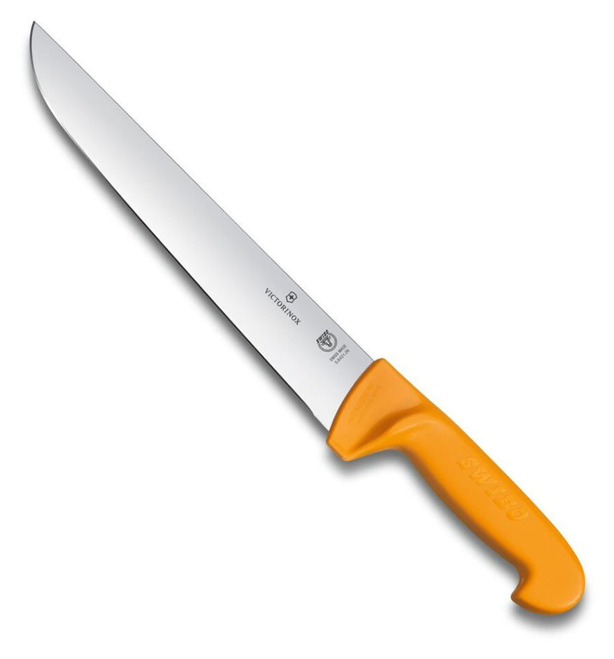 VICTORINOX Нож Victorinox Swibo (5.8431.26) стальной для забоя/разделки лезв.260мм прямая заточка оранжевый