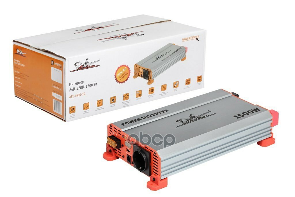 Инвертор 24в-220в, 1500 Вт (Api-1500-10) AIRLINE арт. API150010