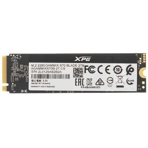 ADATA SSD диск 2ТБ M.2 ADATA XPG GAMMIX S70 BLADE AGAMMIXS70B-2T-CS (PCI-E) (ret)