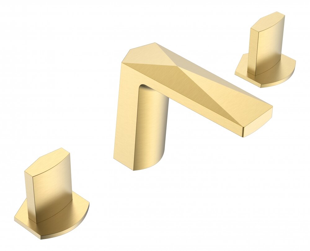 Смеситель для раковины Boheme Venturo 1150-G-ICE на 3 отверстия, золото матовое