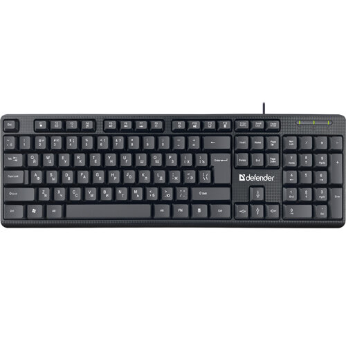 Клавиатура Defender Daily HB-162 RU, черный,104 кнопки, 1.8м чёрная
