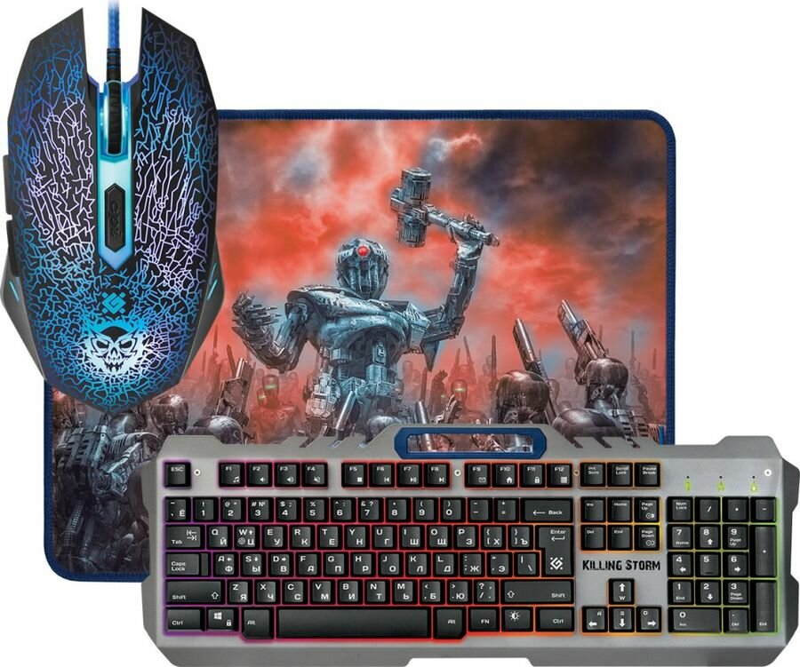 Defender Игровой набор Killing Storm MKP-013L RU, мышь+клавиатура+ковер