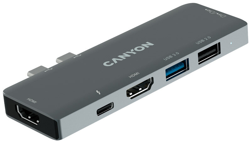 USB Hub Canyon DS-05 7 портов Type-C 100 Вт USB 3.0 USB 2.0 2 x HDMI TF SD