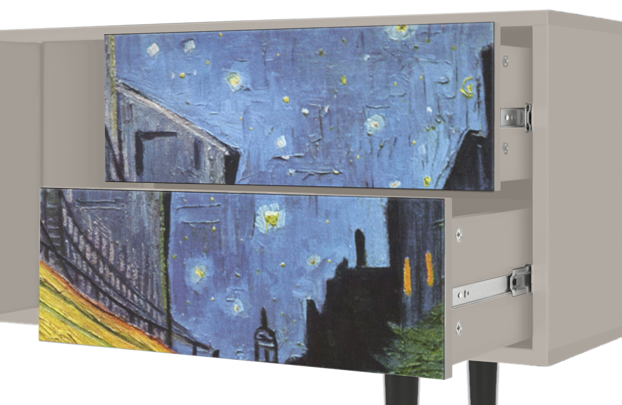 ТВ-Тумба - STORYZ - T1 Café Terrace at Night by Vincent van Gogh, 170 x 69 x 48 см, Сатин - фотография № 5