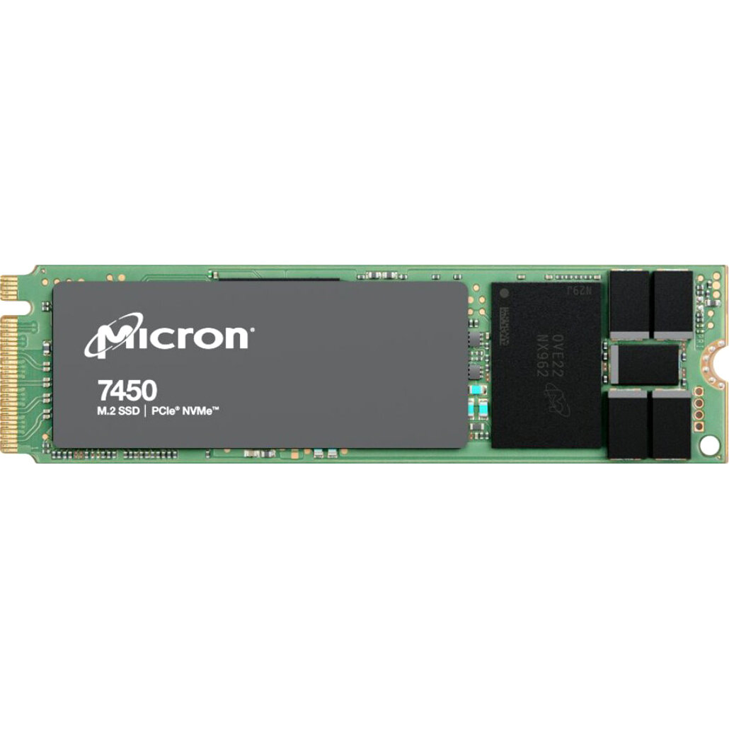 Crucial Серверные твердотельные накопители Micron SSD 7450 PRO, 480GB, M.2(22x80mm), NVMe, PCIe 4.0 x4, 3D TLC, R/W 5000/700MB/s, IOPs 280 000/40 000, TBW 800, DWPD 1 (12 мес.)