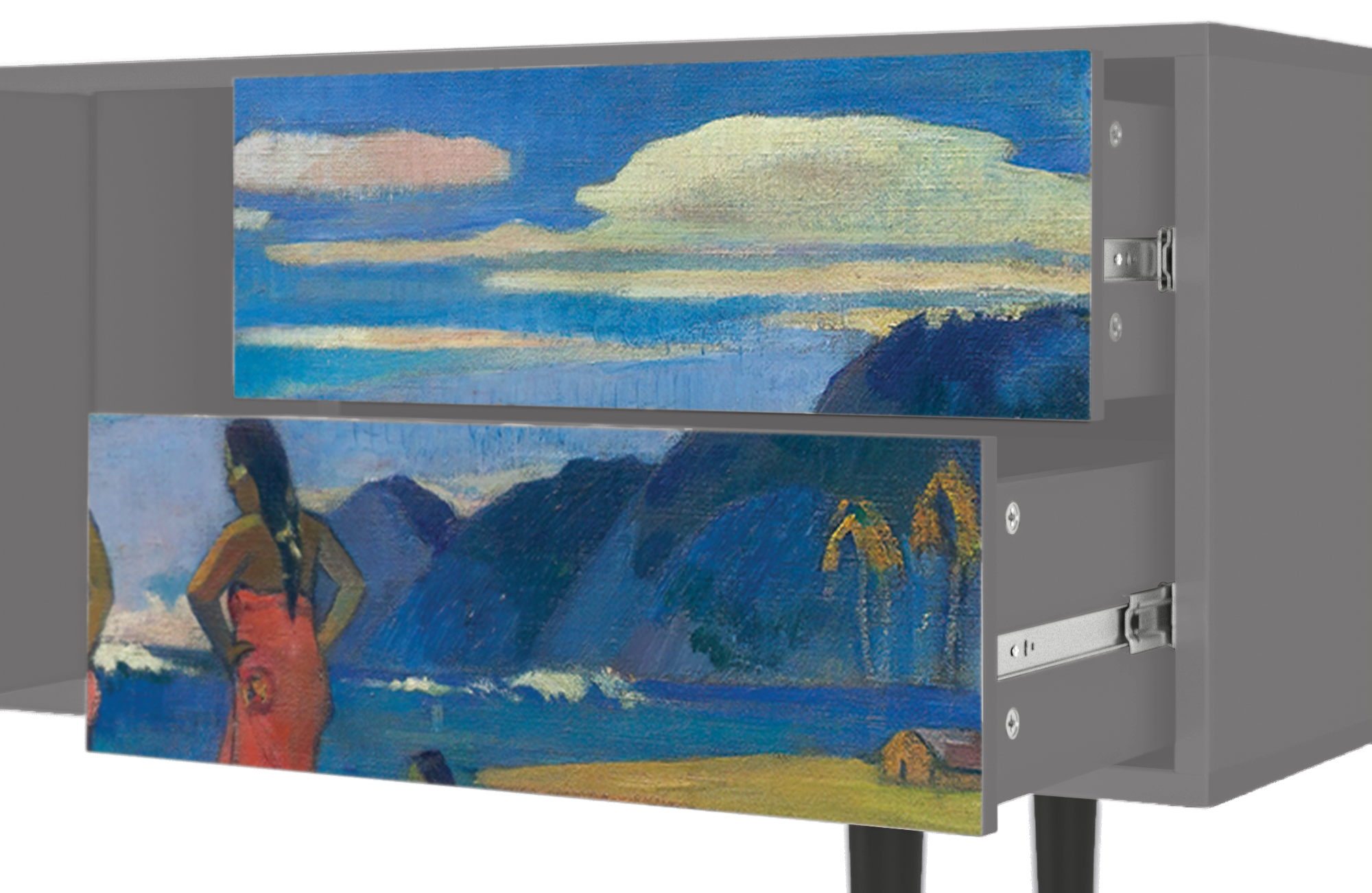 ТВ-Тумба - STORYZ - T1 Day of the God by Paul Gauguin, 170 x 69 x 48 см, Серый - фотография № 5