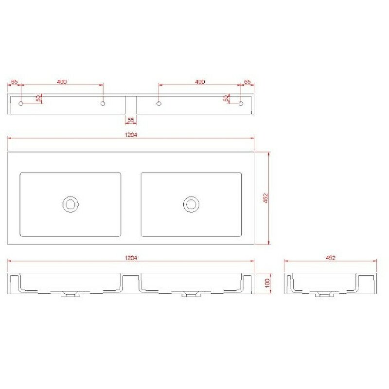 Раковина Boheme Armadi Art Flat 120 888-120 двойная Белая матовая - фотография № 5