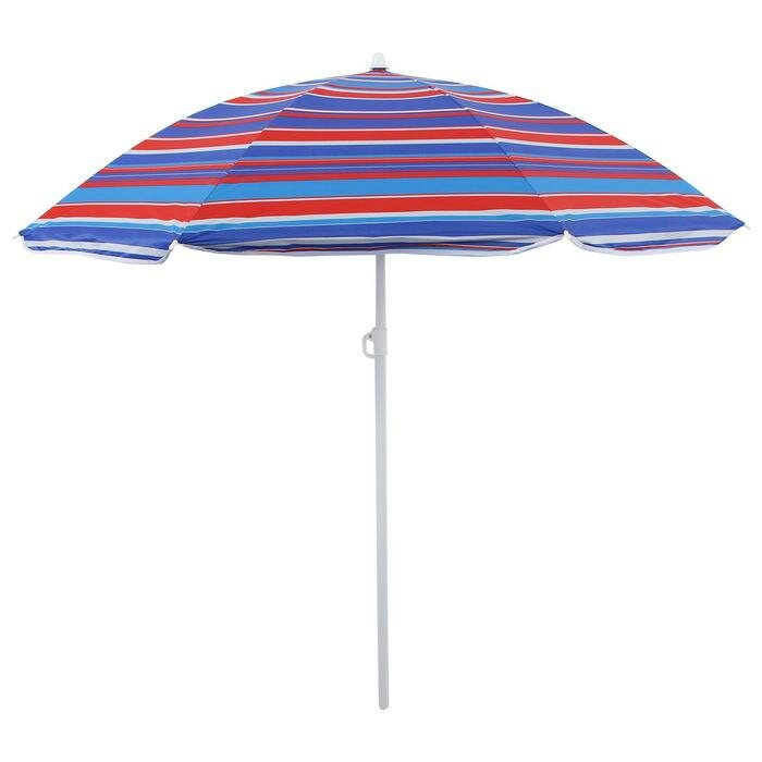 Зонт пляжный «Модерн» с механизмом наклона, серебряным покрытием, d=180 cм, h=195 см, цвета микс - фотография № 5