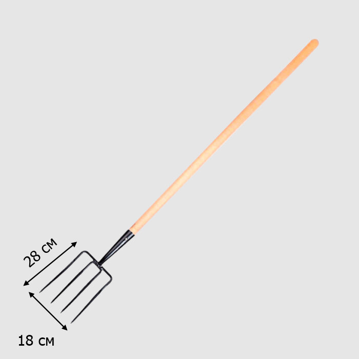 Вилы садовые `Огородник М` 4-х зубые с черенком - фотография № 2