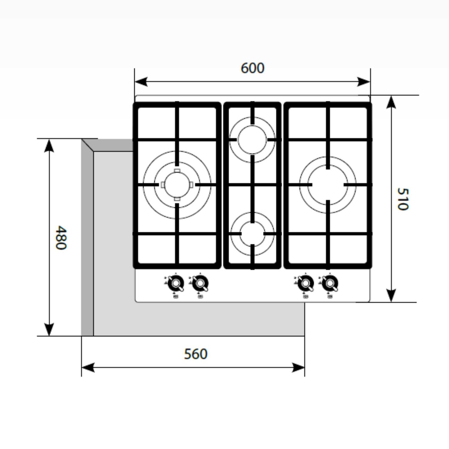 LEX GVG 643C BL газовая варочная поверхность - фотография № 2