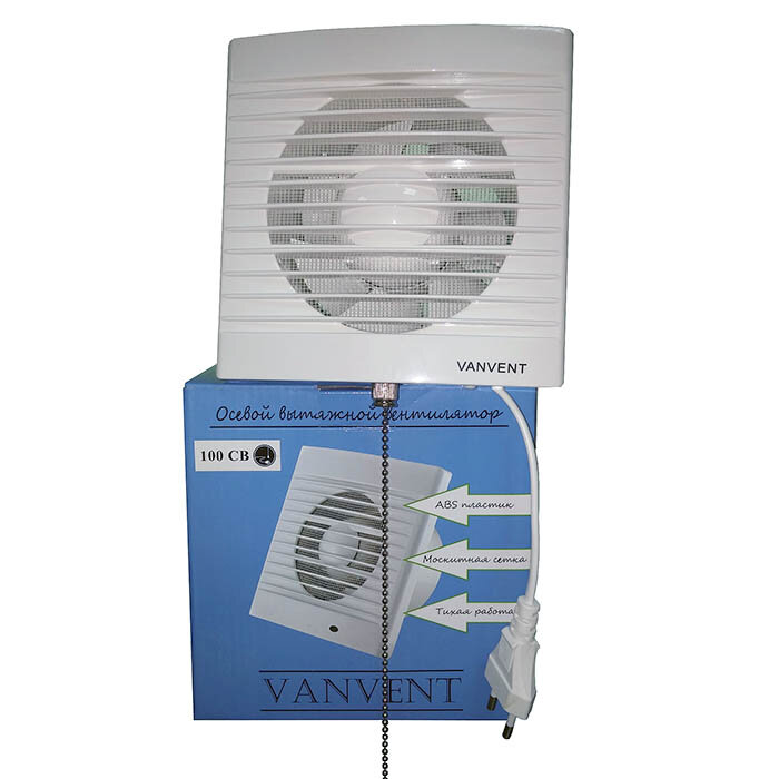 Вентилятор накладной Ванвент ВВ 120 СВ (с обратным клапаном, шнур вкл/выкл) - фотография № 5
