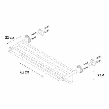 Полка для полотенец Fixsen Luksor FX-71615B черный - фотография № 2