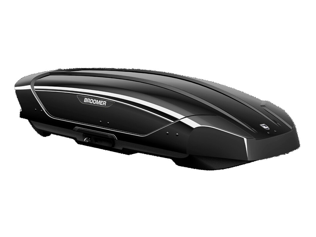 Бокс на крышу Broomer Venture L Black All, 430, 187х89х40, черный глянец, с усилителем, коврик, сумки, чехол