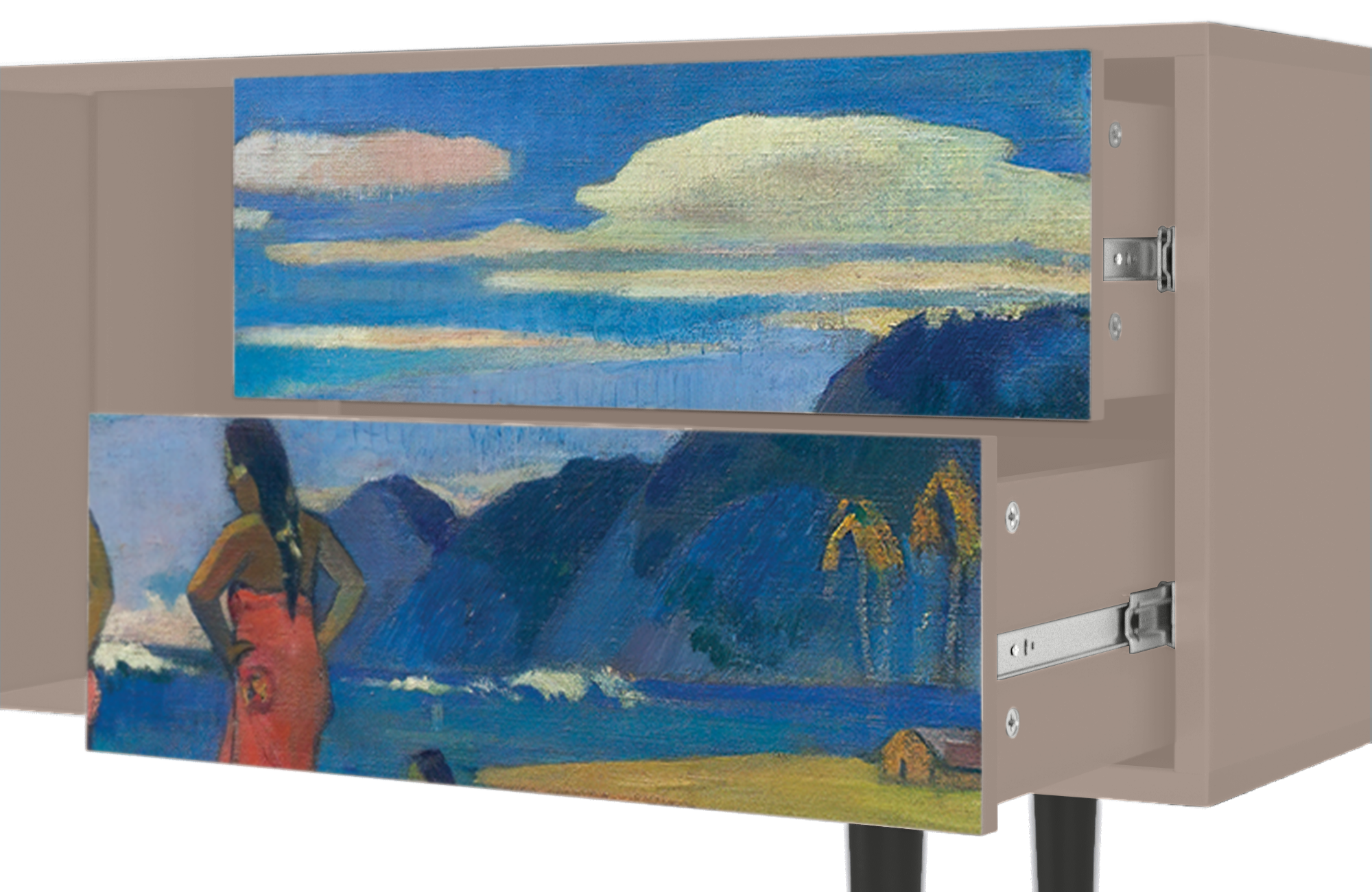 ТВ-Тумба - STORYZ - T1 Day of the God by Paul Gauguin, 170 x 69 x 48 см, Бежевый - фотография № 5