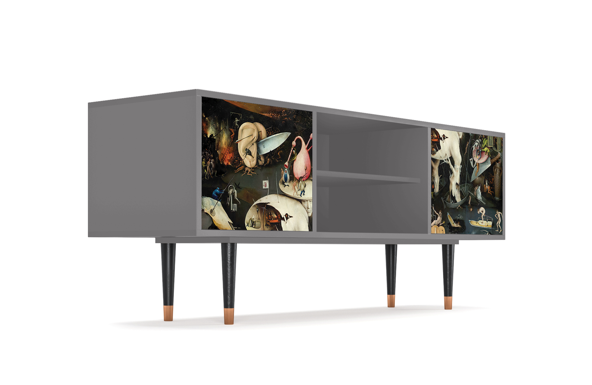 ТВ-Тумба - STORYZ - T2 The Garden of Earthly Delights by Hieronymus Bosch, 170 x 69 x 48 см, Серый - фотография № 4