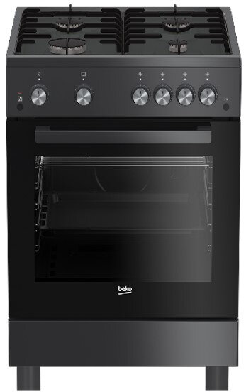 Плита Газовая Beko FSG62120DACS антрацит (стеклянная крышка) реш.эмаль