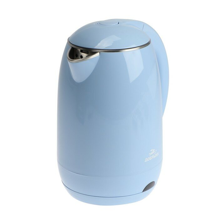 Чайник электрический "Добрыня" DO-1249B, пластик, 1.8 л, 2000 Вт, голубой - фотография № 1