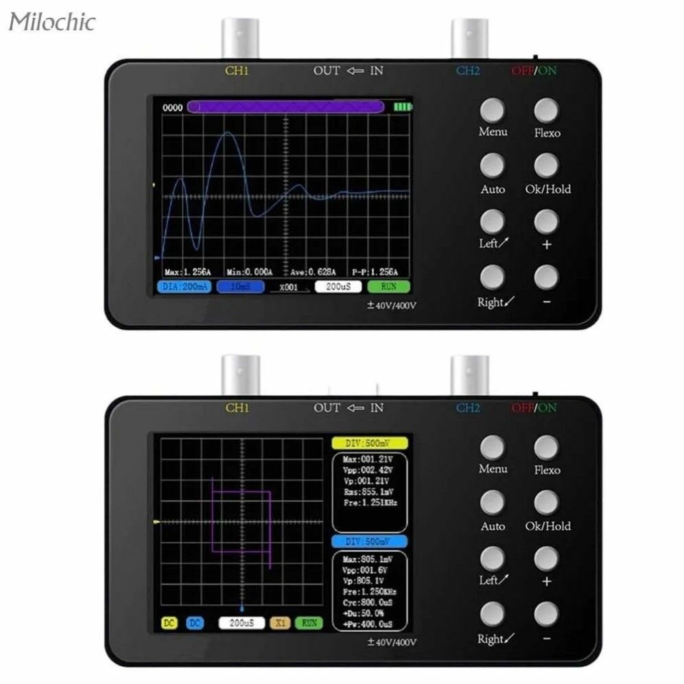 Двухканальный Портативный Цифровой Осциллограф Engineer SCO2 / Частота 50МГц, Полоса Пропускания 10 МСА/с