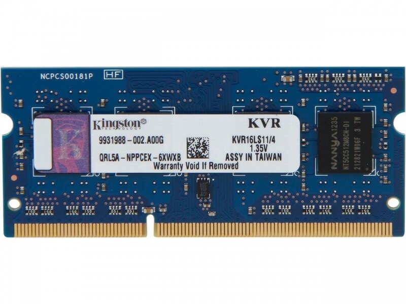 Оперативная память Kingston KVR16LS11/4 DDRIII 4Gb