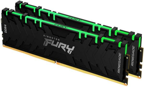 Оперативная память для компьютера 64Gb (2x32Gb) PC4-28800 3600MHz DDR4 DIMM CL18 Kingston FURY Renegade RGB KF436C18RBAK2/64