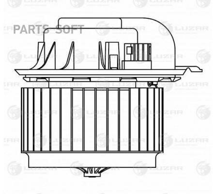 LUZAR LFH1856 Э/вентилятор отоп. для а/м VW Touareg (02-)/Audi Q7 (05-) (задний) (LFh 1856) 1шт