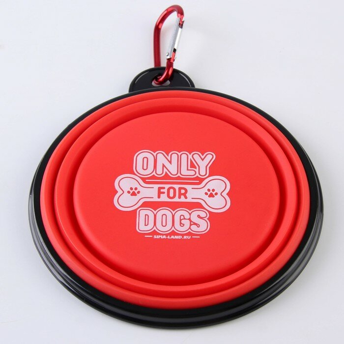 Миска силиконовая ONLY FOR DOG, 14.2х12.8х2 см, 350 мл, красная - фотография № 5