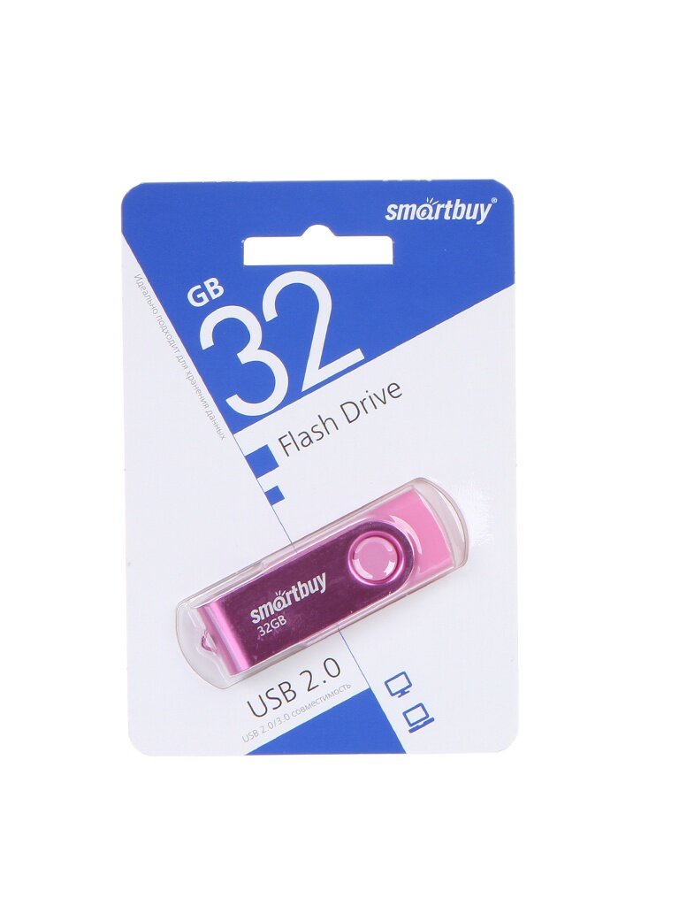 USB Flash Drive 32Gb - SmartBuy UFD 2.0 Twist Pink SB032GB2TWP