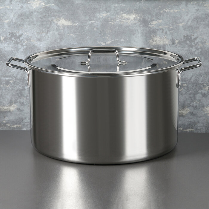 фото Котёл «Общепит», 40 л, d=45, h=28 см, металлическая крышка, клёпаные ручки