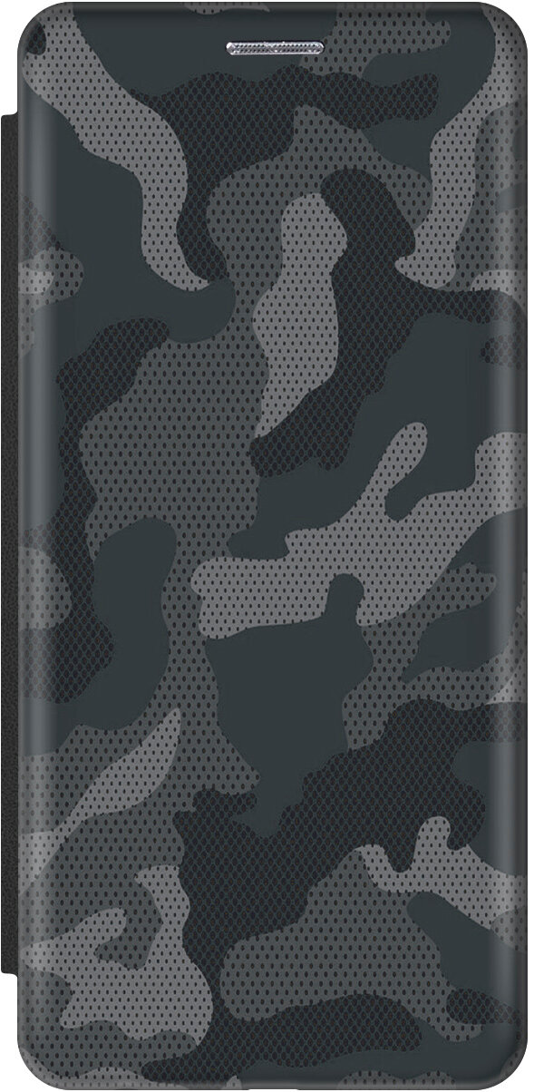 фото Чехол-книжка Серо-синий камуфляж на Vivo T1 / Виво Т1 черный