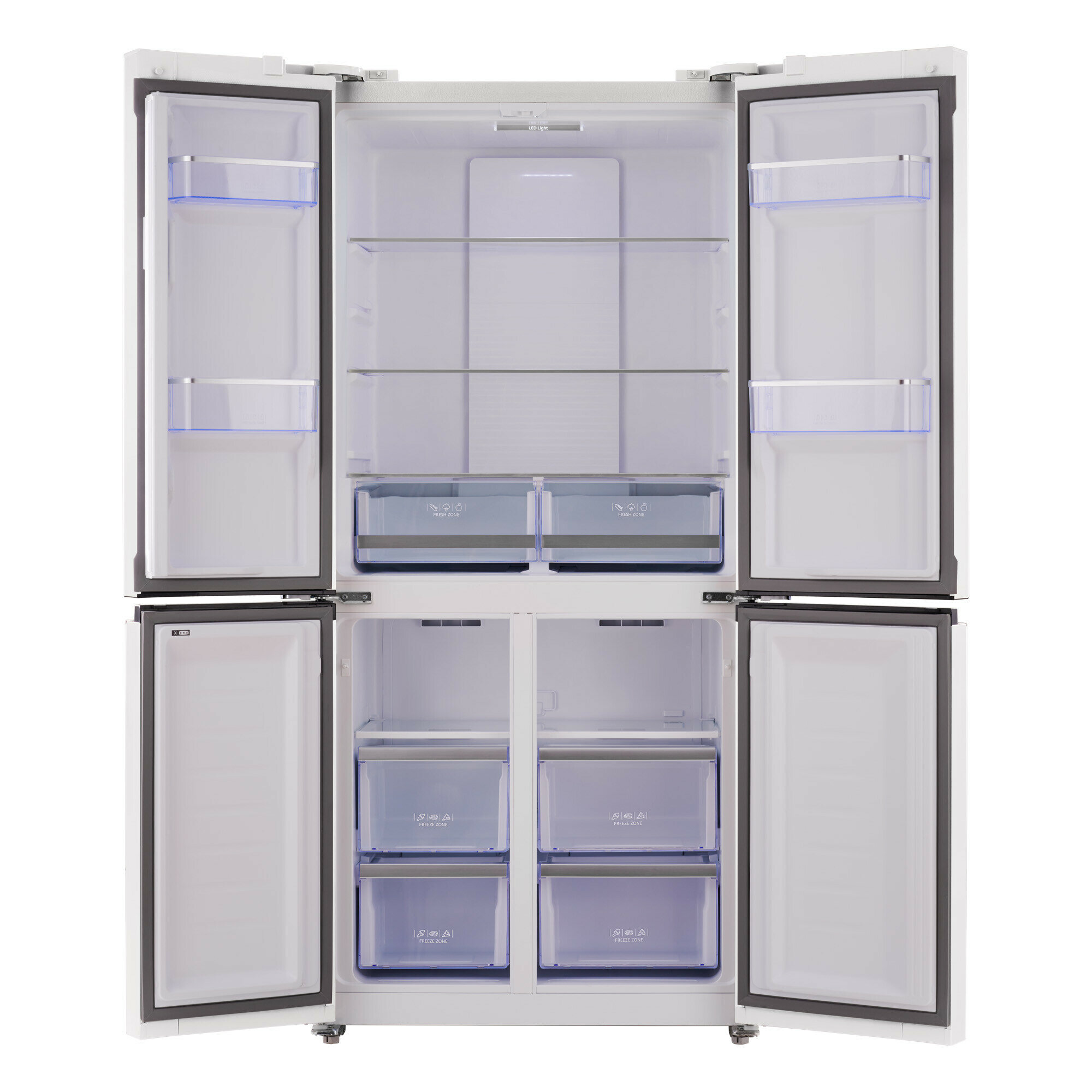 Холодильник Side by Side Tesler RCD-482I WHITE GLASS - фотография № 3