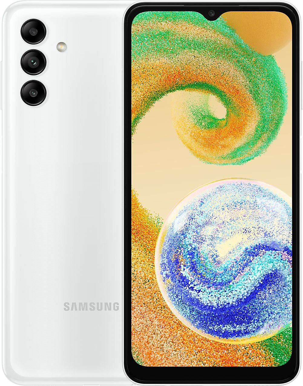 Смартфон Samsung SM-A047F Galaxy A04s 64Gb 4Gb белый моноблок 3G 4G 2Sim 6.5" 720x1600 Android 11 50Mpix 802.11 a/b/g/n/ac NFC GPS GSM900/1800 GSM1900 TouchSc microSD max1024Gb
