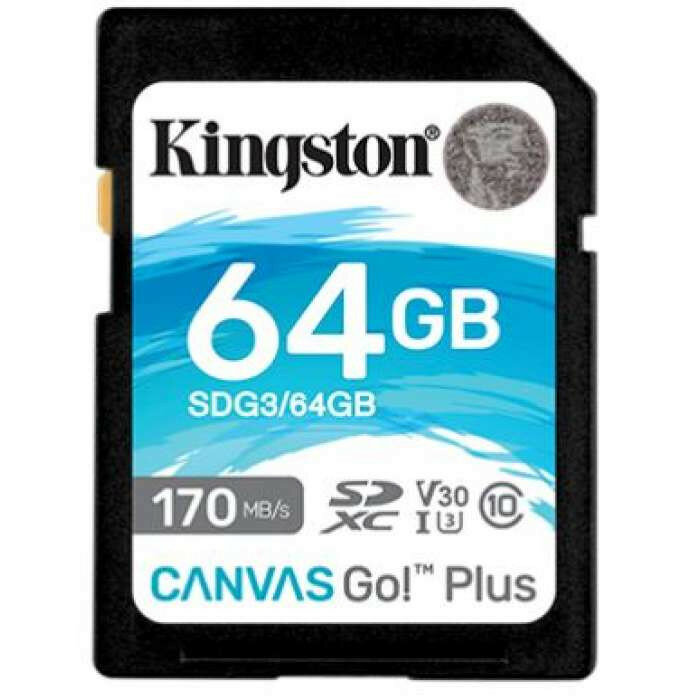 Носитель информации Kingston Secure Digital Flash Card 64GB SDXC Canvas Go Plus 170R C10 UHS-I U3 V30