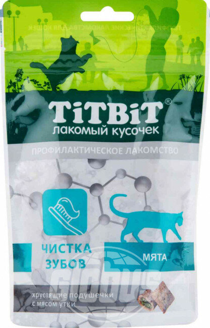 Лакомство для кошек профилактическое Titbit Подушечки с мясом утки, 60 г