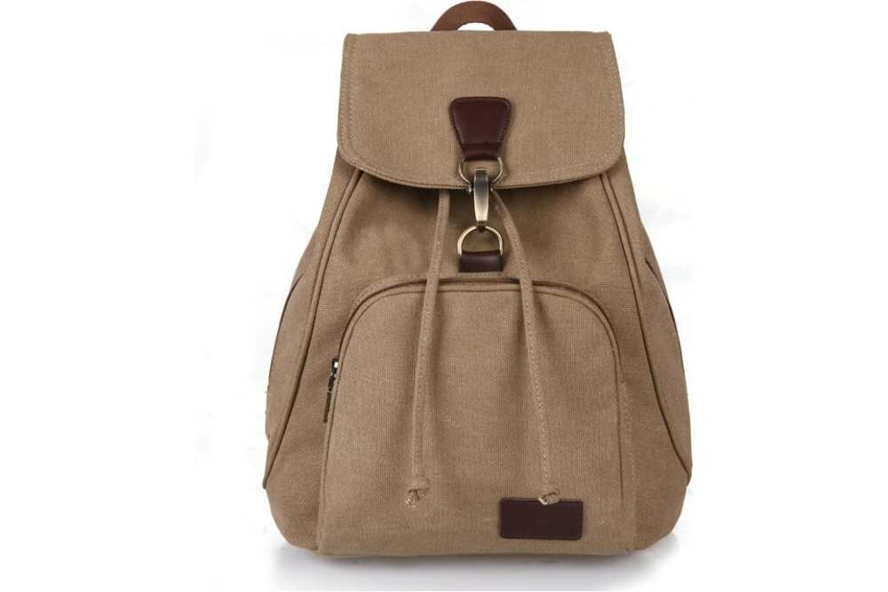 URM Городской женский рюкзак с верхней загрузкой, текстильный, коричневый L00123 .