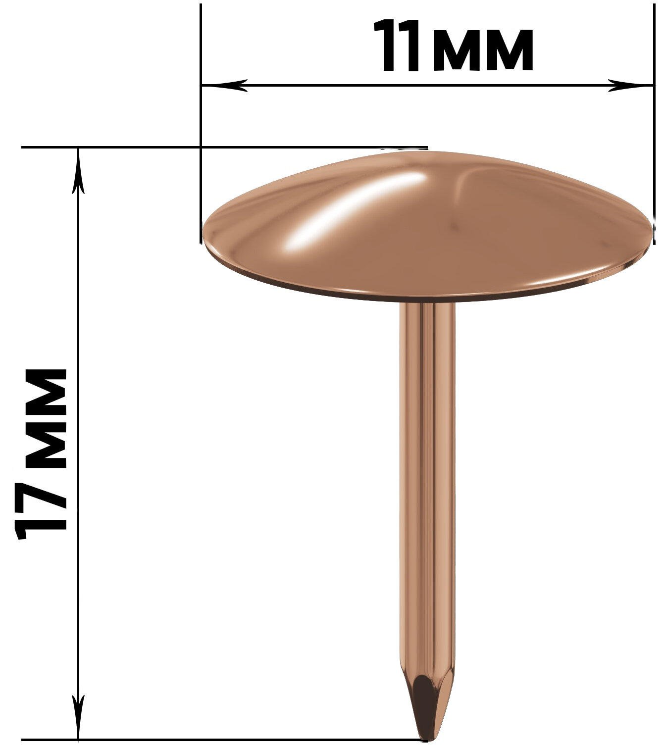 Гвозди мебельные 11х15 мм, 50 шт. (Медь) - фотография № 4