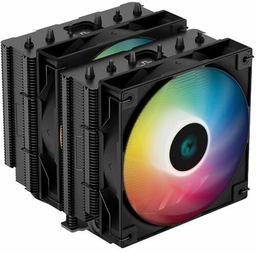 Кулер Deepcool AG620 BK ARGB LGA2066/2011-v3/2011/1700/1200/115x/AM5/AM4 (2*120mm fan, 300-1850rpm, 67.88 CFM, 29.4dBA, 4-pin PWM) RET