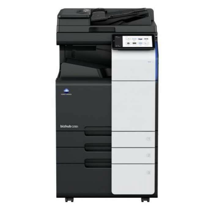 Многофункциональное устройство лазерное Konica Minolta bizhub C250i (МФУ, A3, 25 стр./мин, без крышки и ADF, без тумбы, без картриджей, без кабеля питания, запуск только инженером платно)